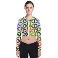 Mandala Rainbow Colorful Long Sleeve Zip Up Bomber Jacket