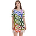 Mandala Rainbow Colorful Women s Cold Shoulder Round Neck Mini Dress View1