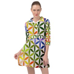 Mandala Rainbow Colorful Mini Skater Shirt Dress