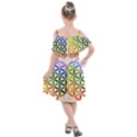 Mandala Rainbow Colorful Kids  Cut Out Shoulders Chiffon Dress View2