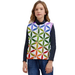 Mandala Rainbow Colorful Kid s Button Up Puffer Vest	