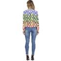 Mandala Rainbow Colorful Women s Long Sleeve Revers Collar Cropped Jacket View4