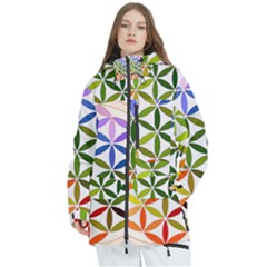 Mandala Rainbow Colorful Women s Multi Pockets Zip Ski And Snowboard Waterproof Breathable Jacket