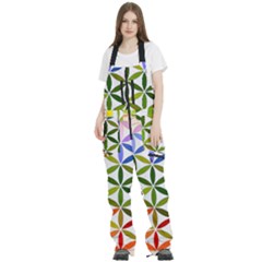 Mandala Rainbow Colorful Women s Front Zip Ski And Snowboard Bib Pants