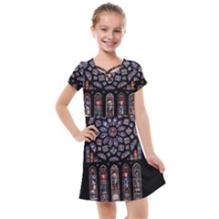 Chartres Cathedral Notre Dame De Paris Stained Glass Kids  Cross Web Dress