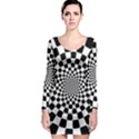 Geomtric Pattern Illusion Shapes Long Sleeve Bodycon Dress View1