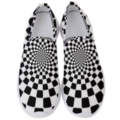 Geomtric Pattern Illusion Shapes Men s Slip On Sneakers