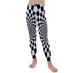 Geomtric Pattern Illusion Shapes Kids  Lightweight Velour Leggings