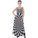 Geomtric Pattern Illusion Shapes Empire Waist Velour Maxi Dress View1