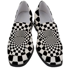 Geomtric Pattern Illusion Shapes Women s Chunky Heel Loafers