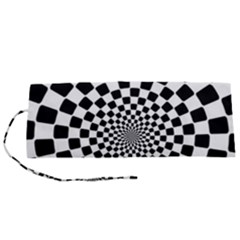 Geomtric Pattern Illusion Shapes Roll Up Canvas Pencil Holder (s) by Grandong