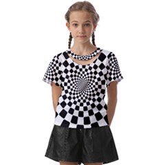 Geomtric Pattern Illusion Shapes Kids  Front Cut T-shirt