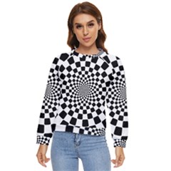 Geomtric Pattern Illusion Shapes Women s Long Sleeve Raglan T-shirt