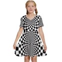 Geomtric Pattern Illusion Shapes Kids  Short Sleeve Tiered Mini Dress View1