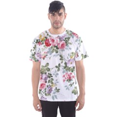 Floral Elements Peony Chinese Rose Men s Sport Mesh T-shirt