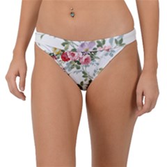 Floral Elements Peony Chinese Rose Band Bikini Bottoms