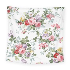 Floral Elements Peony Chinese Rose Square Tapestry (large)