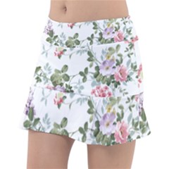 Floral Elements Peony Chinese Rose Classic Tennis Skirt