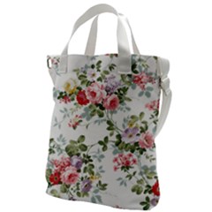 Floral Elements Peony Chinese Rose Canvas Messenger Bag