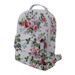 Floral Elements Peony Chinese Rose Flap Pocket Backpack (large)