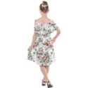 Floral Elements Peony Chinese Rose Kids  Cut Out Shoulders Chiffon Dress View2