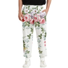 Floral Elements Peony Chinese Rose Men s Elastic Waist Pants