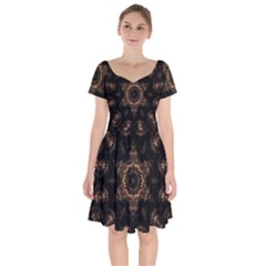 Bronze Age Mandala Short Sleeve Bardot Dress