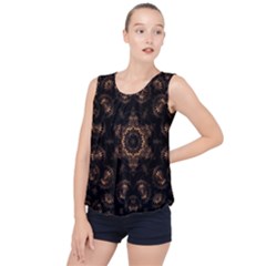 Bronze Age Mandala Bubble Hem Chiffon Tank Top