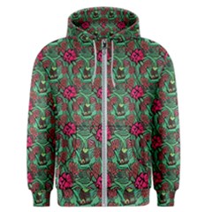 Retro 1880s Flowers Pattern 3 Men s Zipper Hoodie