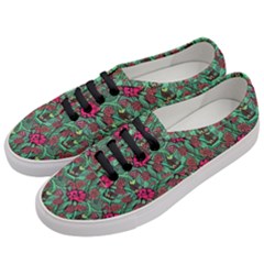 Retro 1880s Flowers Pattern 3 Women s Classic Low Top Sneakers by violetheavensky