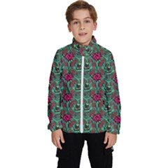 Retro 1880s Flowers Pattern 3 Kids  High Neck Windbreaker by violetheavensky