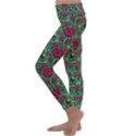 Retro 1880s Flowers Pattern 3 Kids  Lightweight Velour Classic Yoga Leggings View2