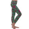 Retro 1880s Flowers Pattern 3 Kids  Lightweight Velour Classic Yoga Leggings View3