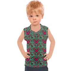 Retro 1880s Flowers Pattern 3 Kids  Sport Tank Top