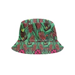 Retro 1880s Flowers Pattern 3 Inside Out Bucket Hat (kids) by violetheavensky