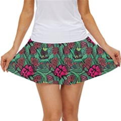 Retro 1880s Flowers Pattern 3 Women s Skort