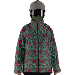 Retro 1880s Flowers Pattern 3 Men s Zip Ski And Snowboard Waterproof Breathable Jacket