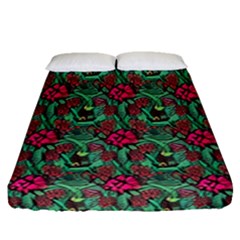 Retro 1880s Flowers Pattern 3 Fitted Sheet (queen Size)