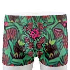 Retro 1880s Flowers Pattern 3 Men s Boxer Briefs by violetheavensky