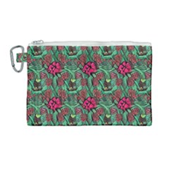 Retro 1880s Flowers Pattern 3 Canvas Cosmetic Bag (large)