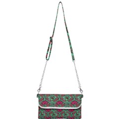 Retro 1880s Flowers Pattern 3 Mini Crossbody Handbag by violetheavensky