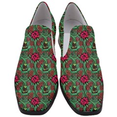 Retro 1880s Flowers Pattern 3 Women Slip On Heel Loafers by violetheavensky