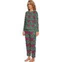 Retro 1880s Flowers Pattern 3 Womens  Long Sleeve Lightweight Pajamas Set View2