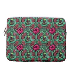 Retro 1880s Flowers Pattern 3 14  Vertical Laptop Sleeve Case With Pocket