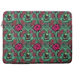 Retro 1880s Flowers Pattern 3 17  Vertical Laptop Sleeve Case With Pocket