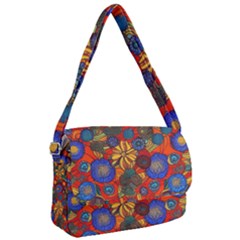 Mid Century Retro Floral 1970s 1960s Pattern 69 Courier Bag