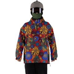 Mid Century Retro Floral 1970s 1960s Pattern 69 Men s Ski And Snowboard Waterproof Breathable Jacket