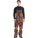 Mid Century Retro Floral 1970s 1960s Pattern 69 Men s Front Zip Ski And Snowboard Bib Pants View3