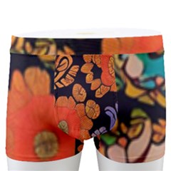 Mid Century Retro Floral 1970s 1960s Pattern 49 Men s Boxer Briefs by violetheavensky