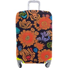 Mid Century Retro Floral 1970s 1960s Pattern 49 Luggage Cover (large)